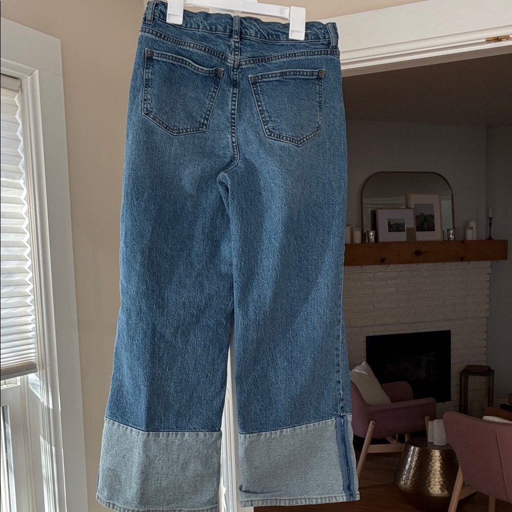 Habitual Blue Two-Tone Cropped Jeans